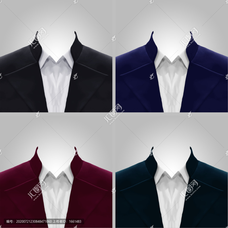 證件照換服裝透明圖層時尚黑西裝