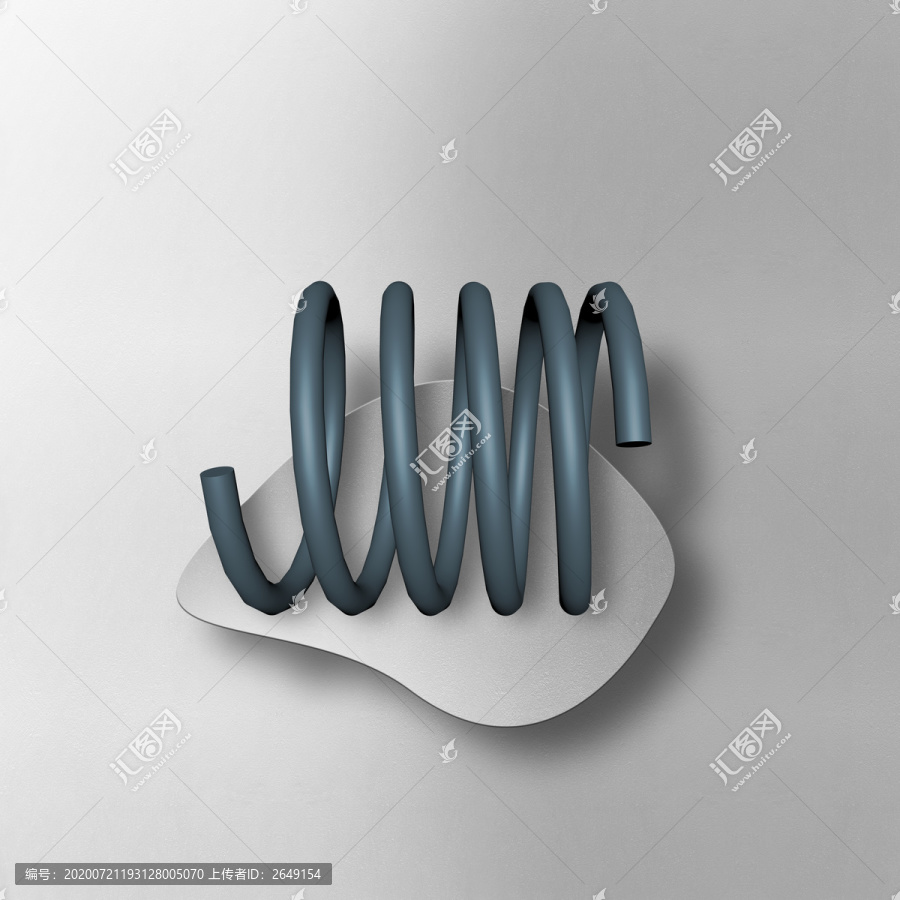 彈簧立體幾何抽象裝飾畫(huà)