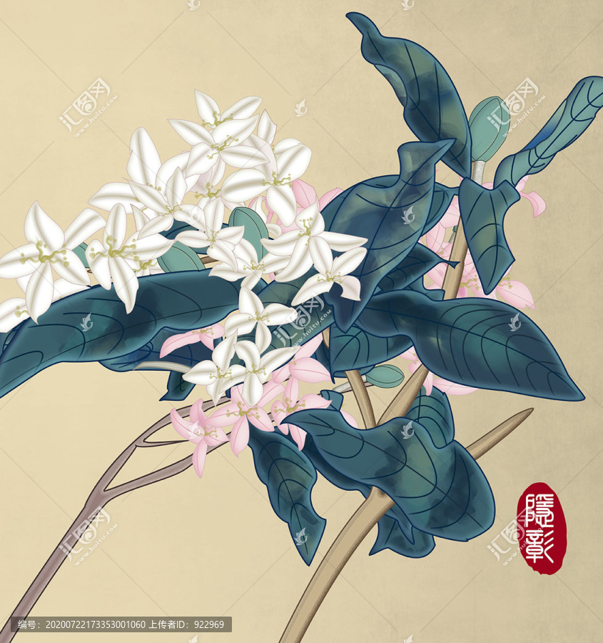 古典花卉圖案?jìng)鹘y(tǒng)復(fù)古古典花卉