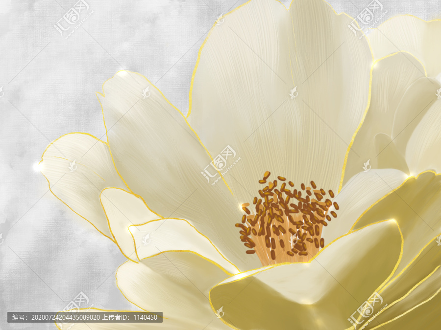 現(xiàn)代簡(jiǎn)約手繪抽象花朵裝飾畫