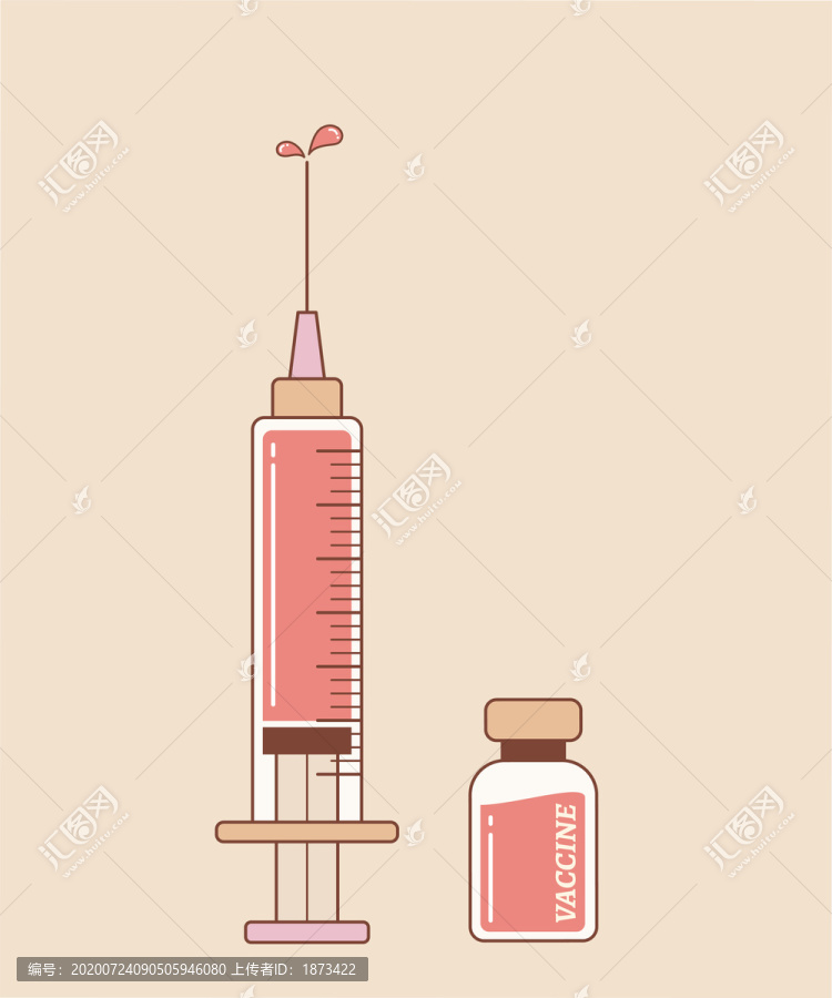 注射針筒及疫苗插圖