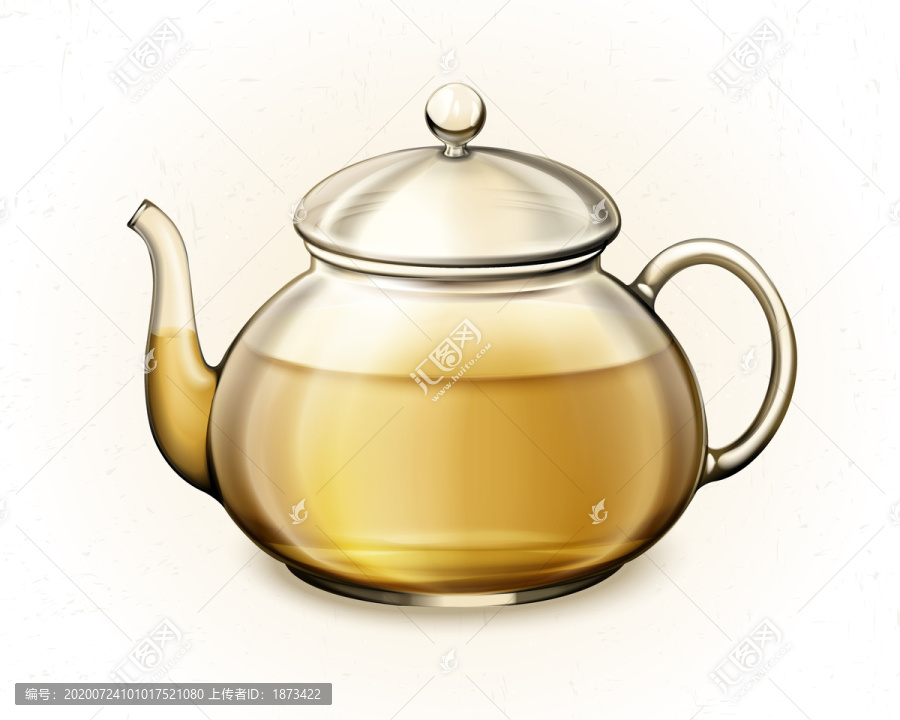 透明茶具中的茶饮素材