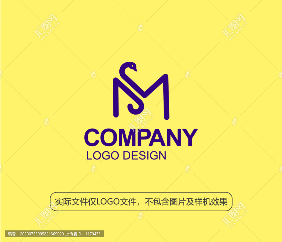 火烈鳥(niǎo)天鵝m字母LOGO