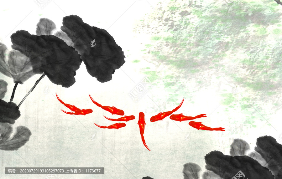 荷花九魚(yú)圖