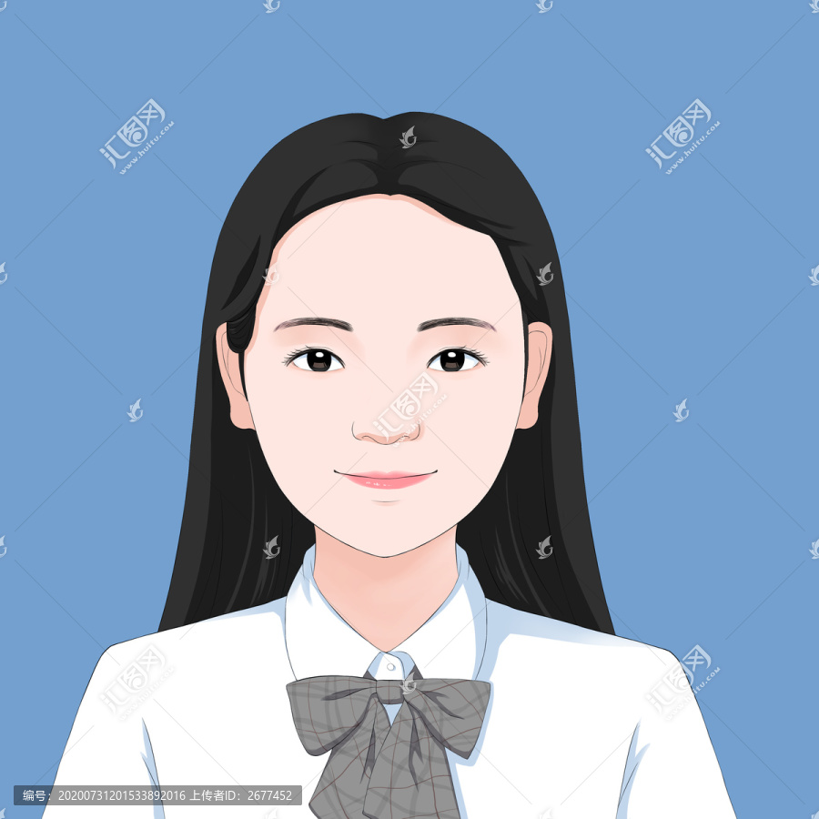 寫實風女生卡通頭像