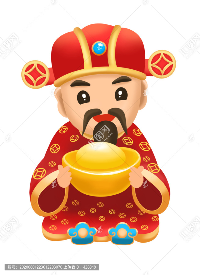 卡通手繪傳統(tǒng)吉祥人物插畫