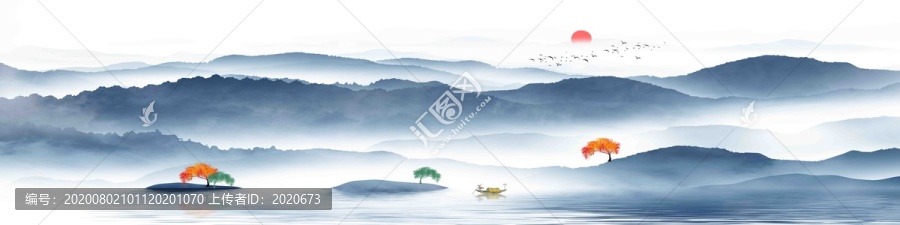 橫幅山水掛畫