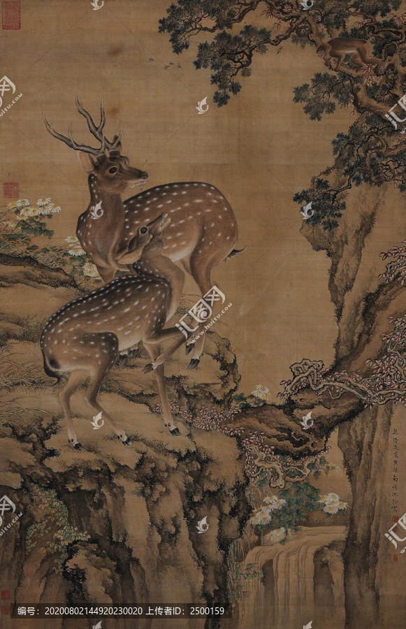 沈銓,雙鹿圖