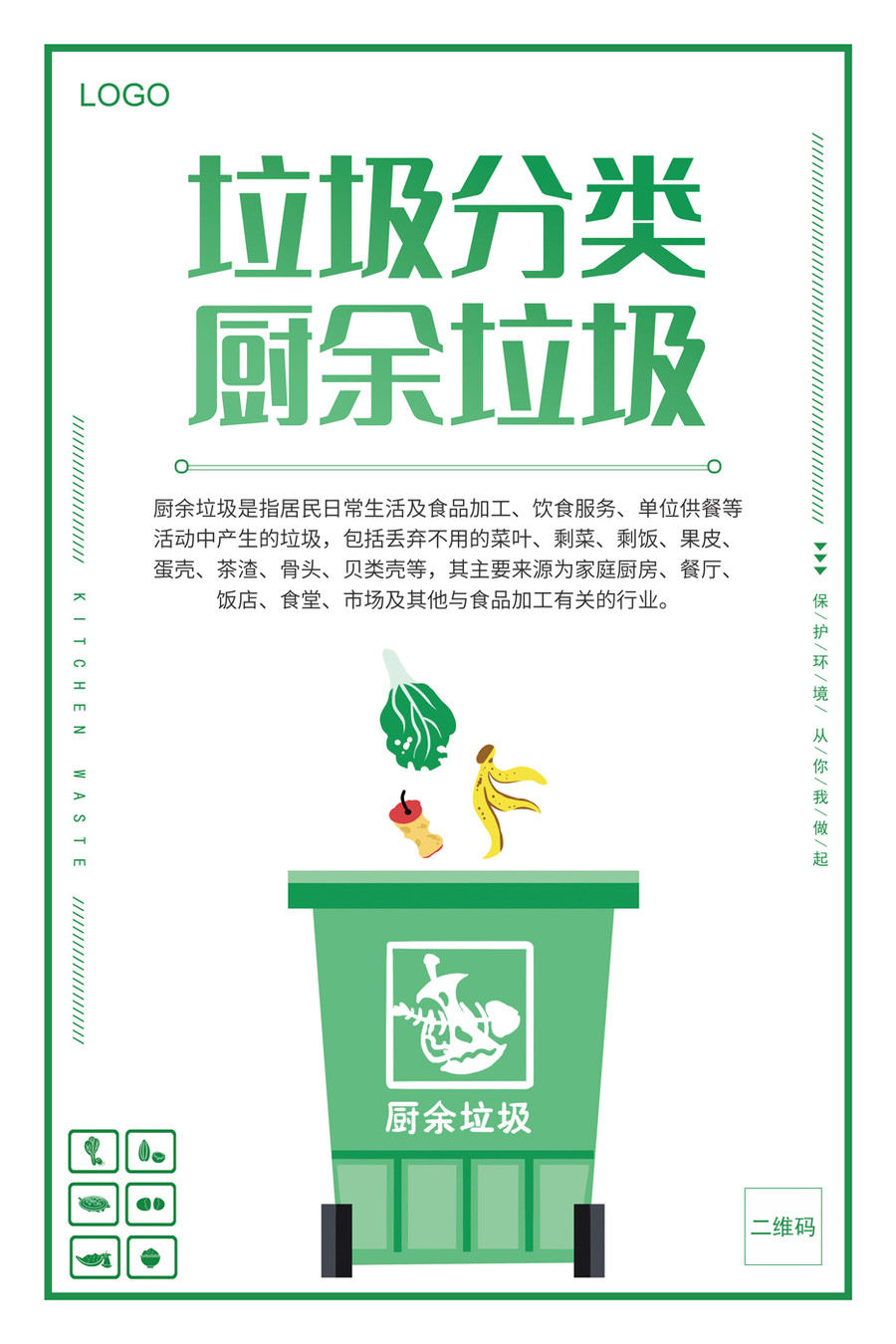 廚余垃圾海報(bào)垃圾分類投放指南
