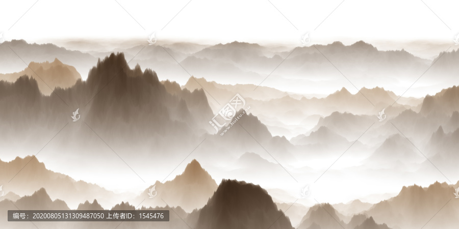 水墨山