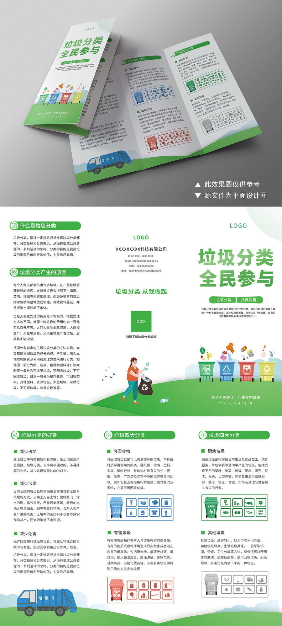 垃圾分類知識(shí)指南三折頁(yè)宣傳單