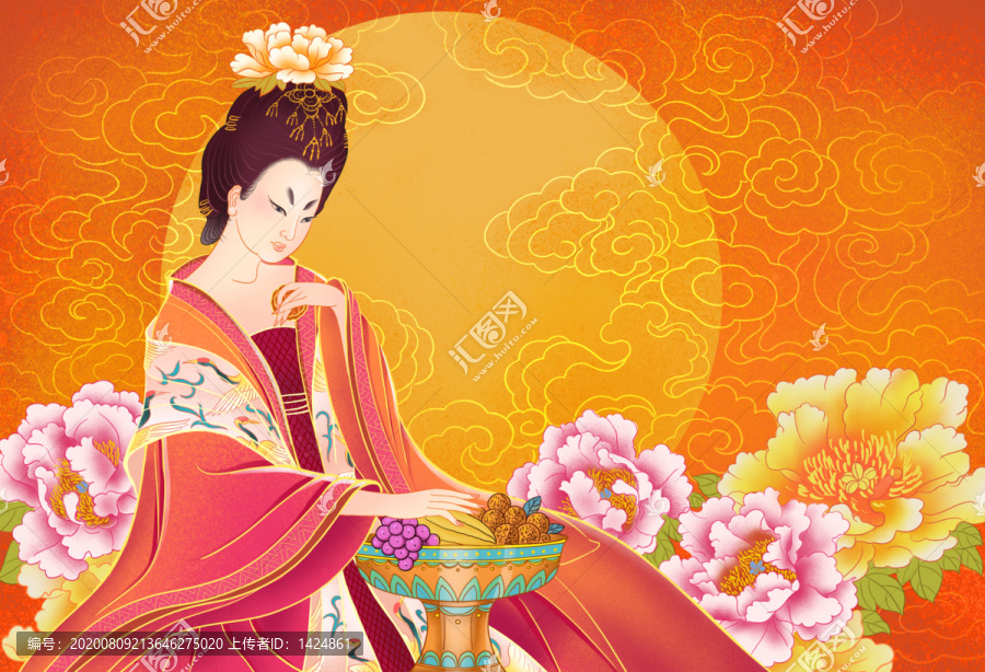 中秋月餅包裝唐朝仕女貴妃