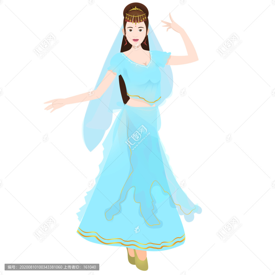 藍色新疆少女