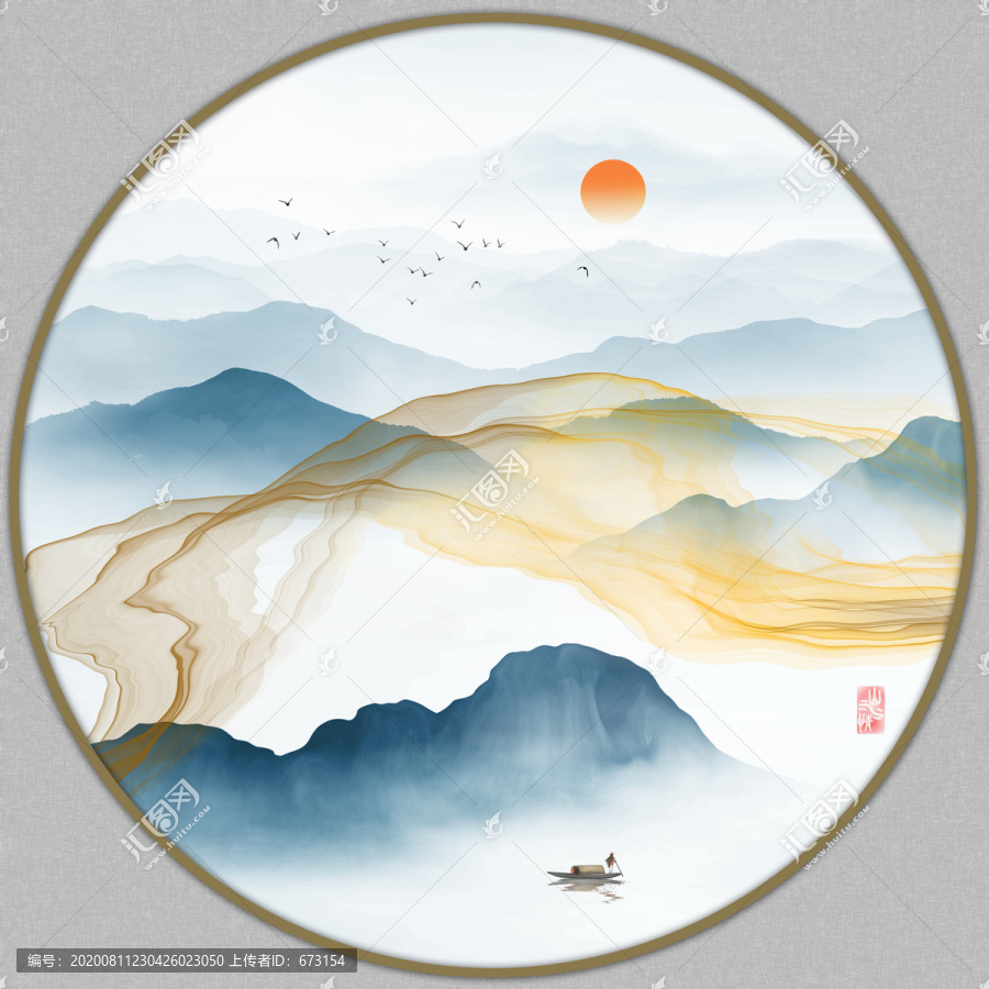 圓形山水畫