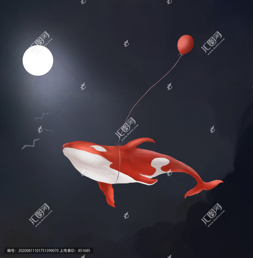 大魚海棠手繪鯨魚