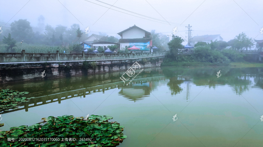 兰家山大鱼塘晨雾