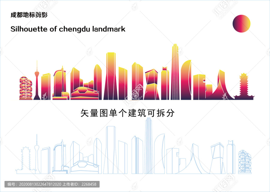 成都地標(biāo)剪影