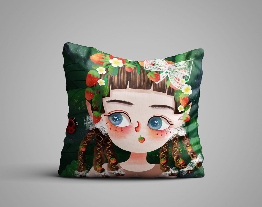 卡通唯美草莓水果女孩草莓精靈
