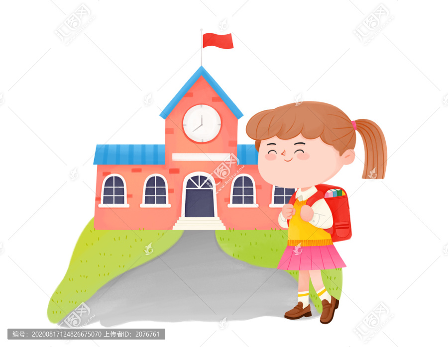 開學(xué)季小女孩上學(xué)