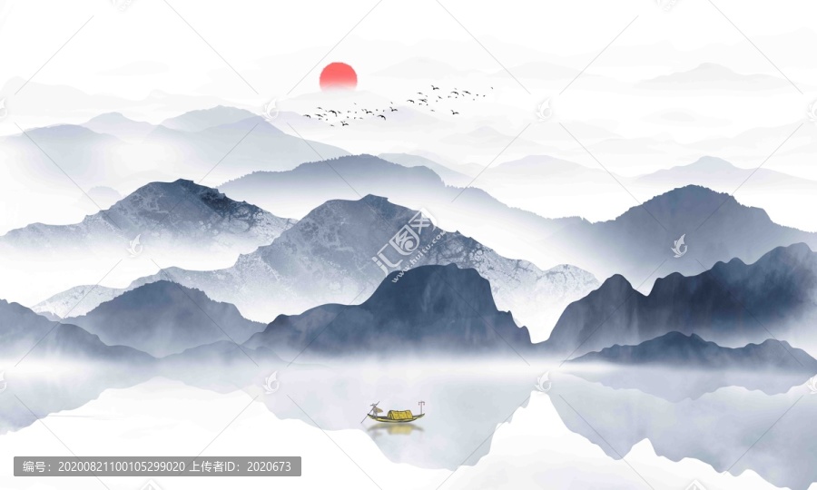 水墨山水裝飾畫