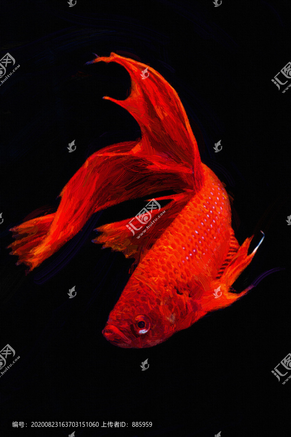 魚高清裝飾畫油畫