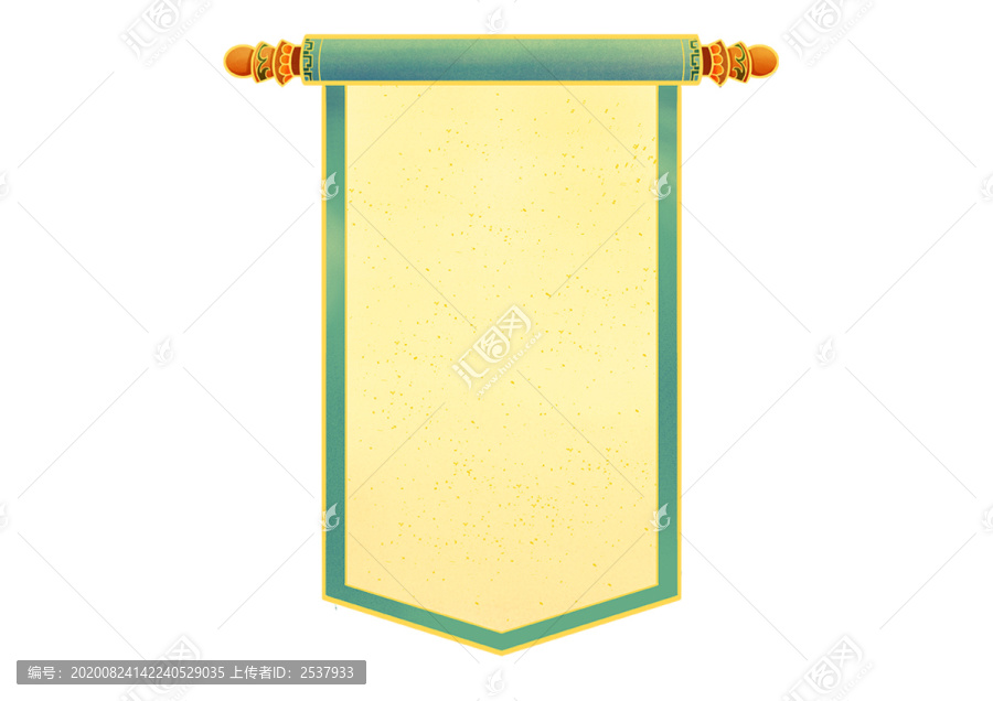 手繪中國(guó)風(fēng)垂掛的畫(huà)軸卷軸插畫(huà)