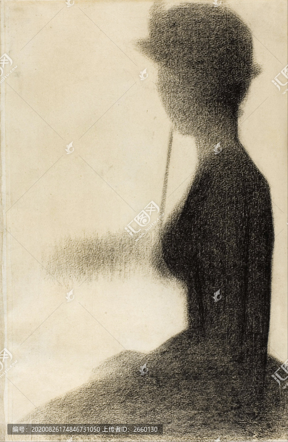 喬治·修拉坐著帶陽傘的女人