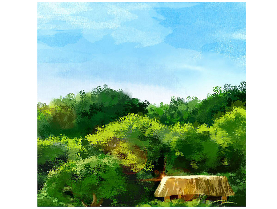 貴陽花溪景區(qū)插畫