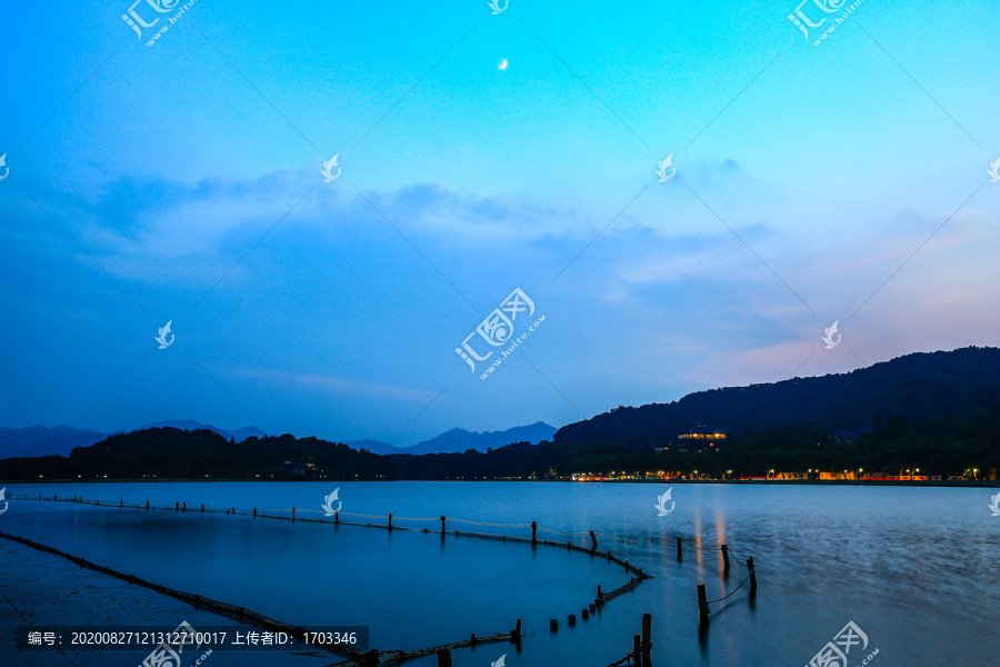 杭州西湖风光黄昏