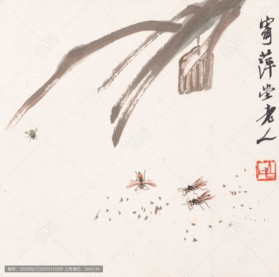 齊白石多蜂圖