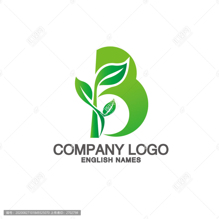 綠葉B字母LOGO設(shè)計(jì)