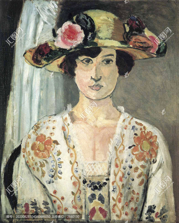 马蒂斯戴帽的女人油画