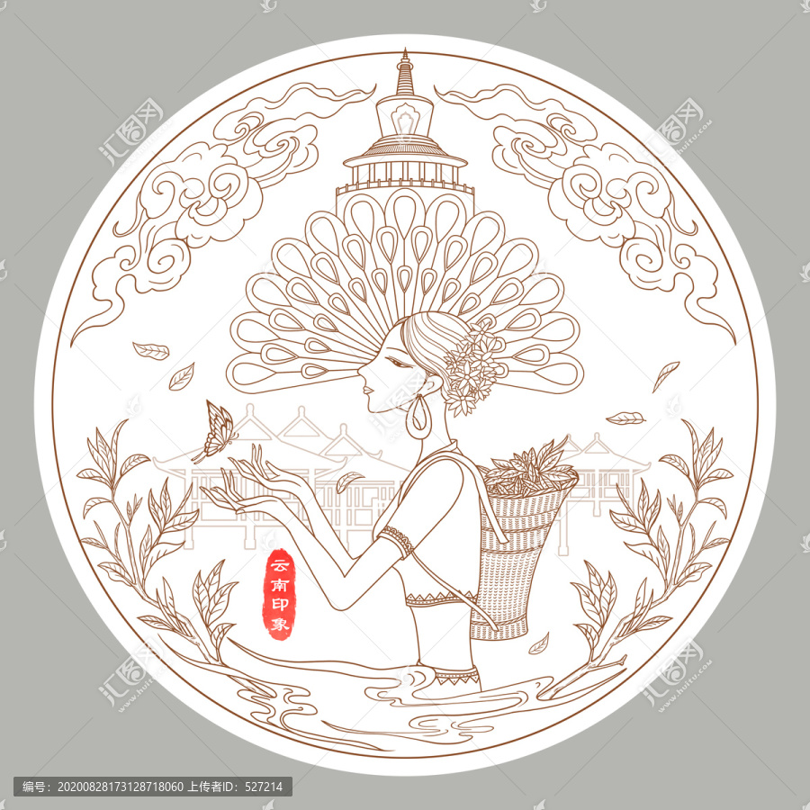云南印象線描
