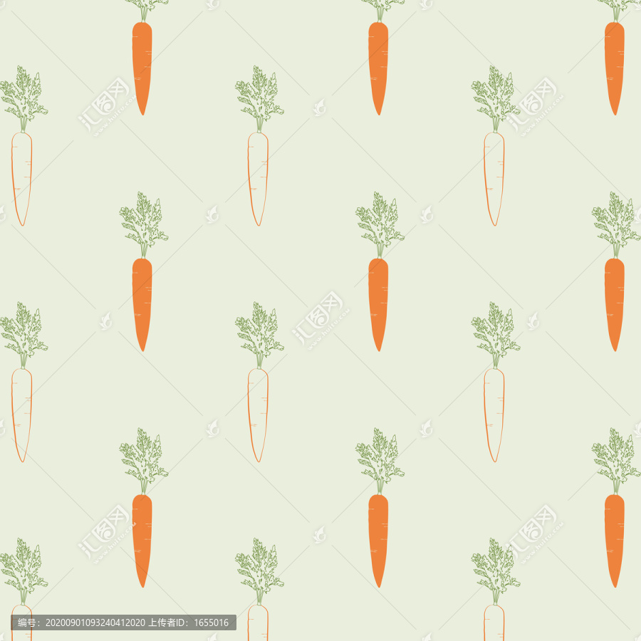 可爱手绘卡通胡萝卜蔬果图案