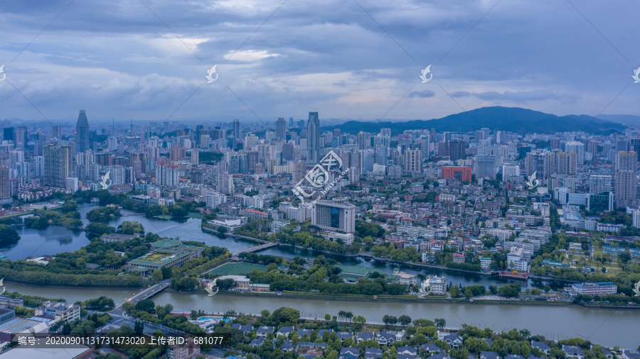 广东广州城市风光航拍