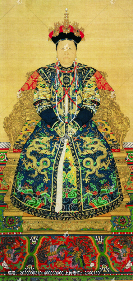 郎世寧孝莊文皇后朝服畫(huà)像