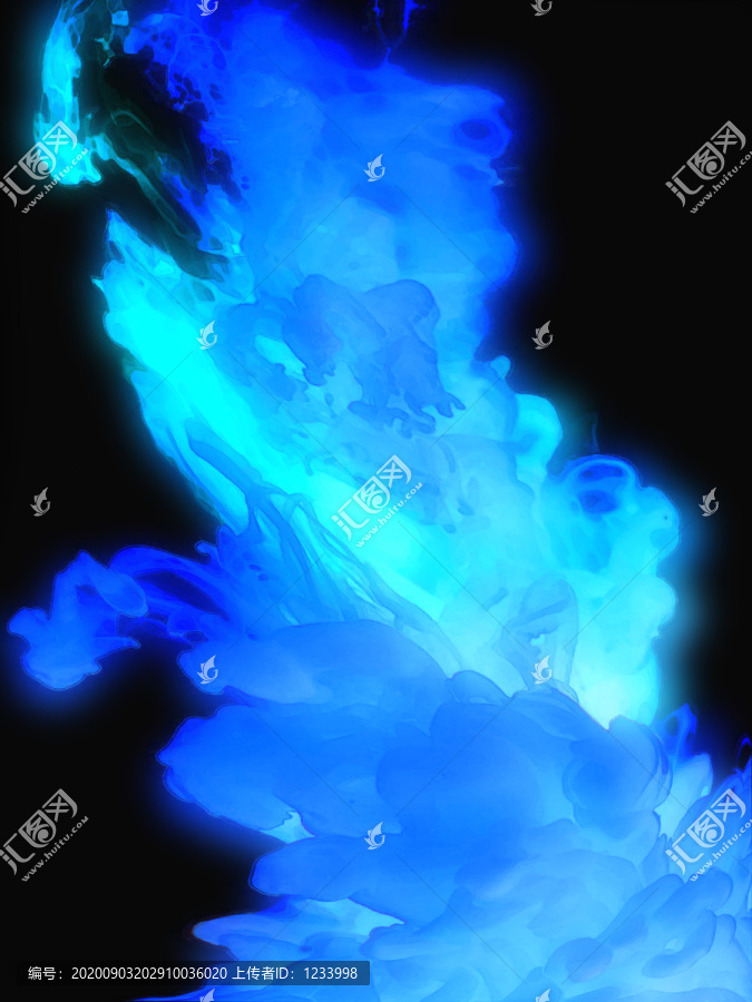 藍(lán)色發(fā)光火焰夢幻背景素材