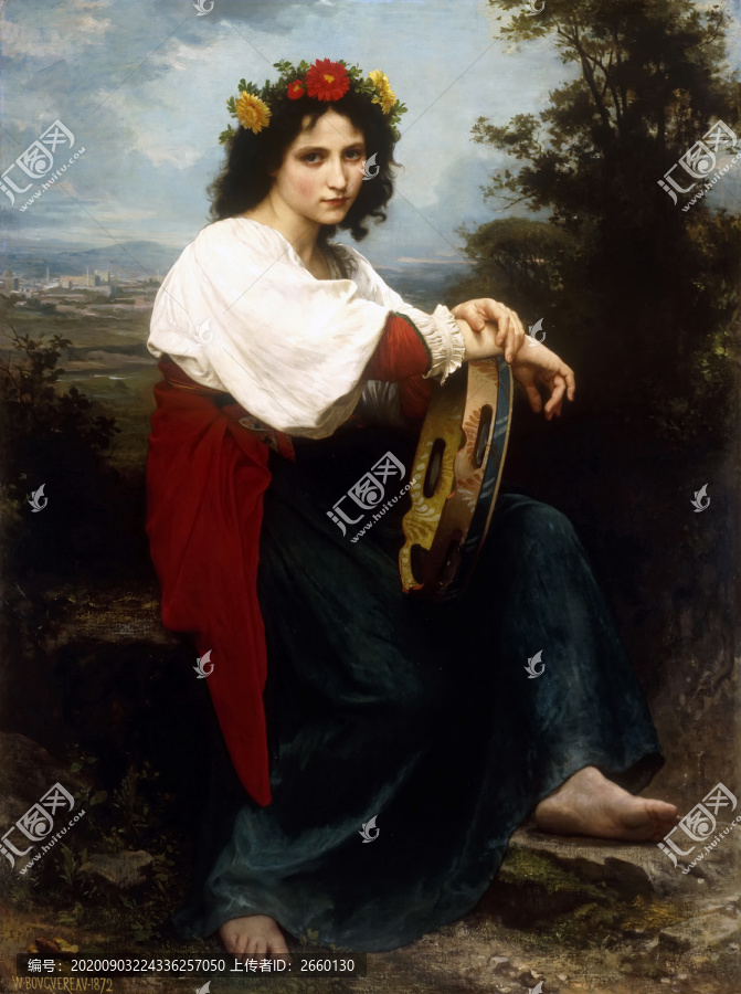 威廉·阿道夫·布格羅帶花環(huán)的少女