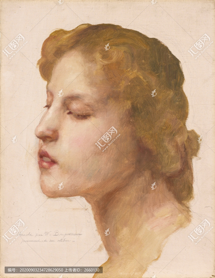威廉·阿道夫·布格羅布格羅女人側(cè)面油畫(huà)
