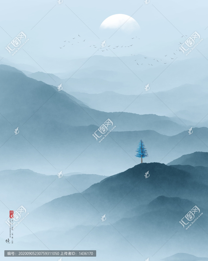 中國(guó)風(fēng)水墨畫