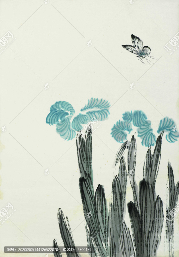齊白石水墨蘭花