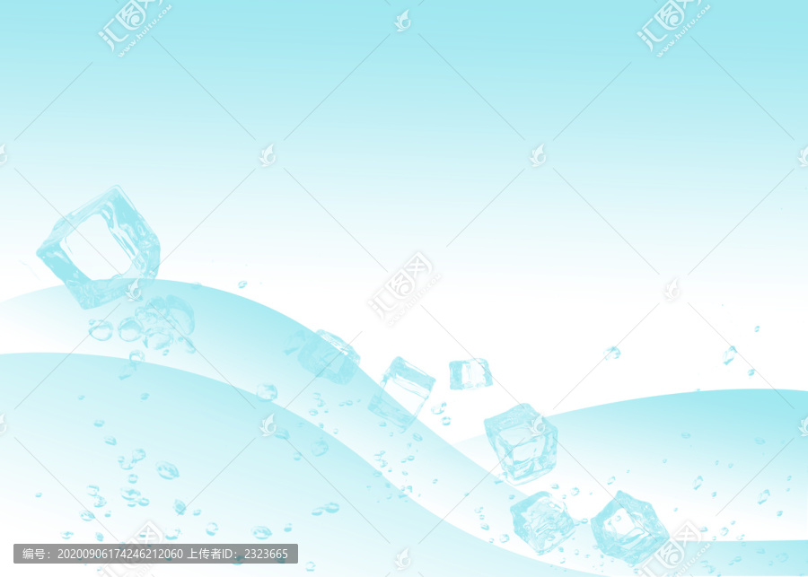 夏季清爽冰塊入水背景