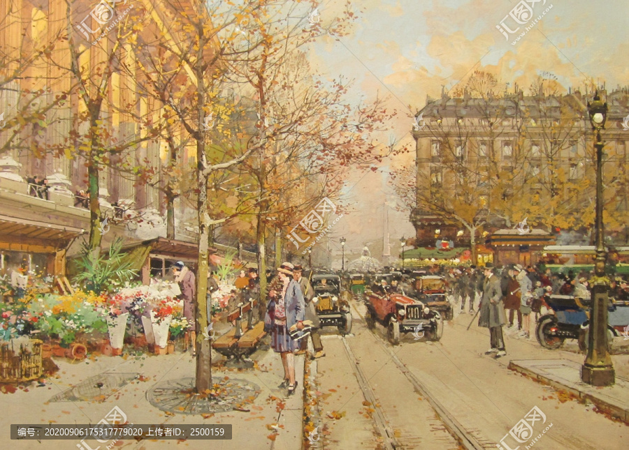 加林拉洛秋天的巴黎街道油画