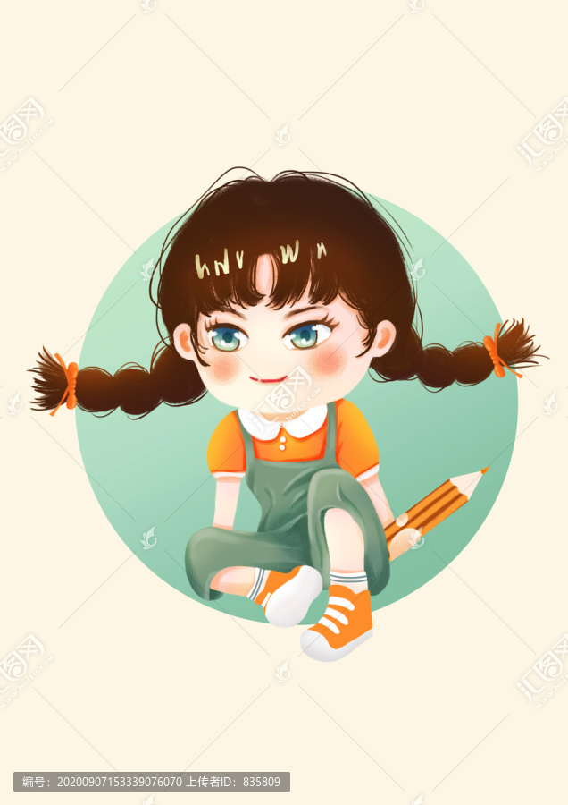 拿畫筆的女孩