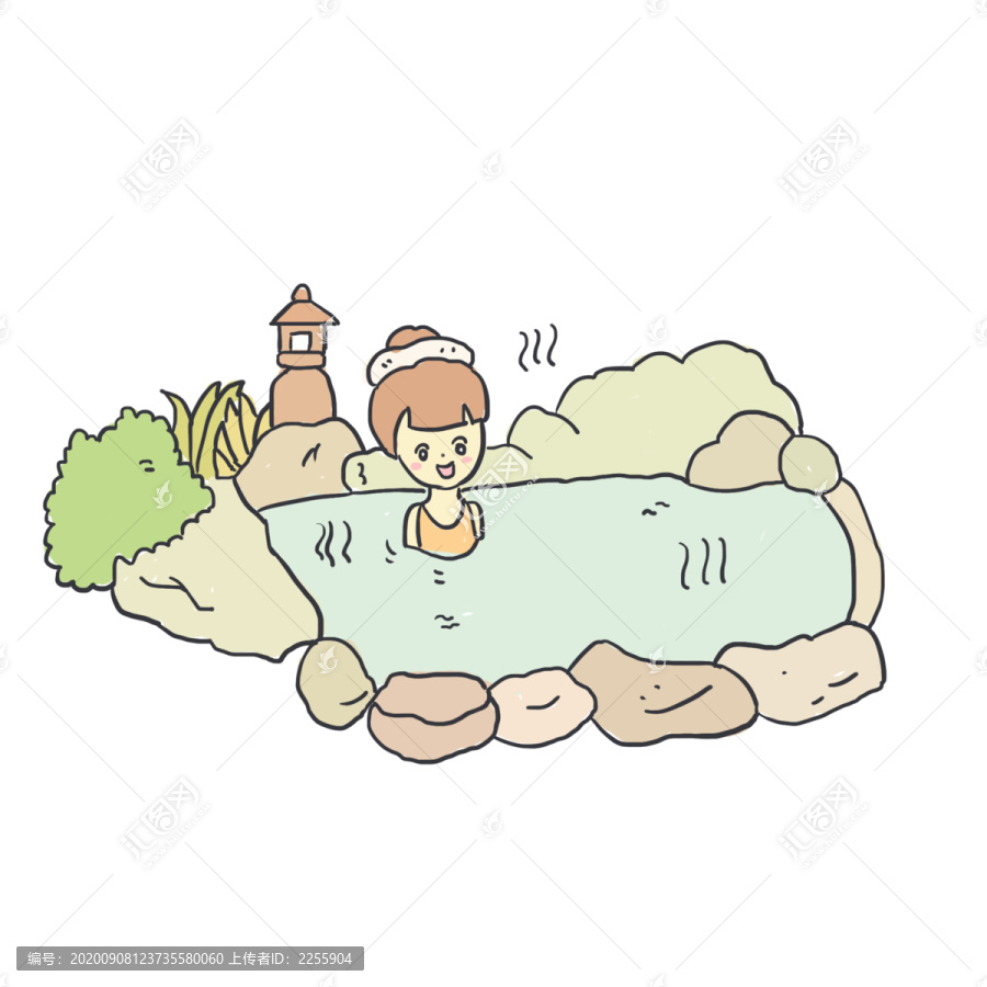 國慶旅游手繪卡通元素