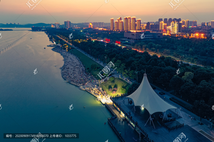 航拍徐州云龙湖风景区