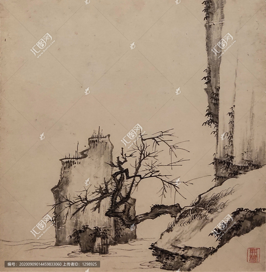 弘仁清代山水畫