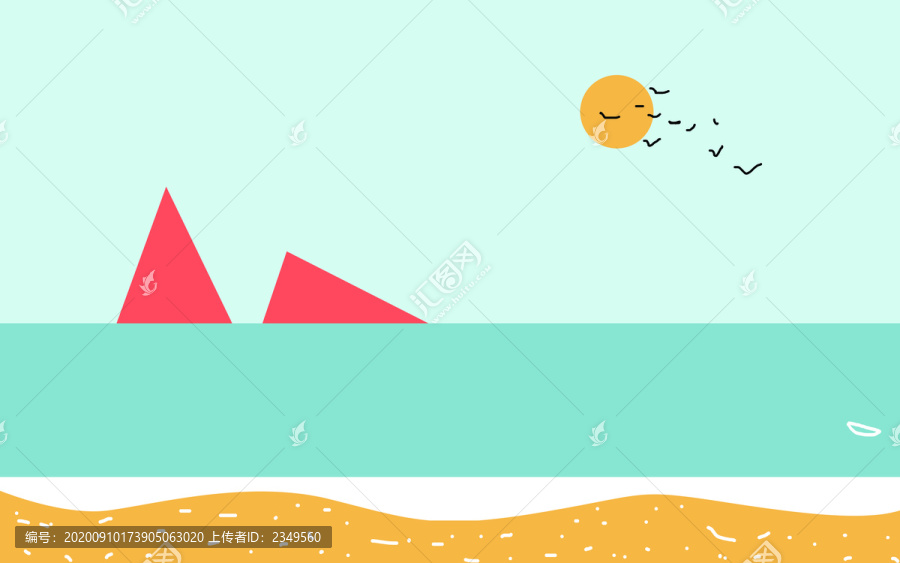 簡(jiǎn)約幾何山水色塊背景墻