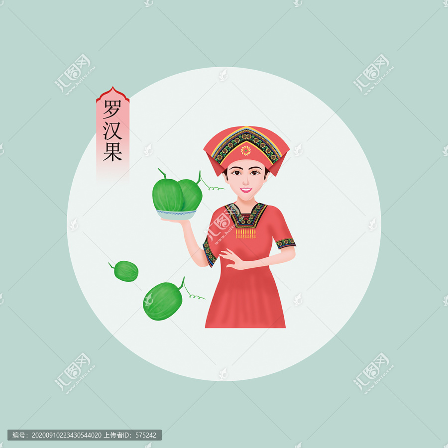 廣西壯族手繪人物