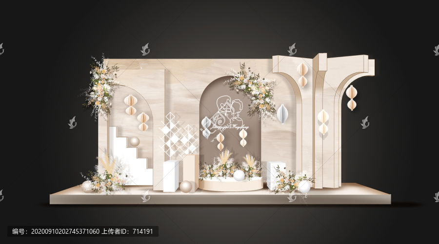 香檳色婚禮迎賓區(qū)